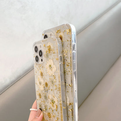 JCX Vivi Art Gold leaf daisy iPhone Case