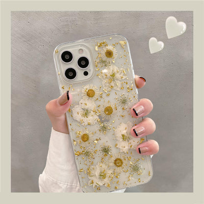 JCX Vivi Art Gold leaf daisy iPhone Case