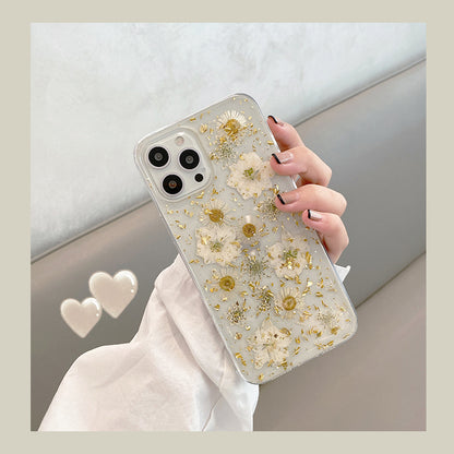 JCX Vivi Art Gold leaf daisy iPhone Case